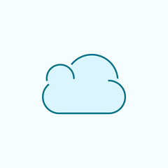 Fototapeta premium cloud 2 colored line icon. Simple colored element illustration. cloud outline symbol design from web icons set