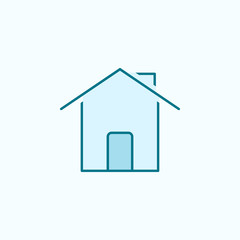 house 2 colored line icon. Simple colored element illustration. house outline symbol design from web icons set