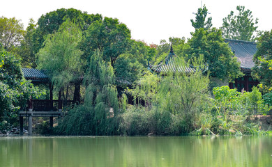 Chinese classical garden. Taken in the historical Chinese town