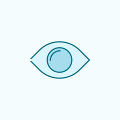 eye 2 colored line icon. Simple colored element illustration. eye outline symbol design from web icons set