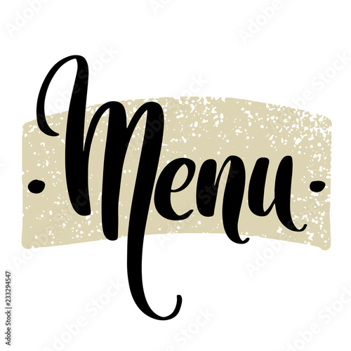 "Hand drawn lettering design Menu . Vector illustration. Menu word by