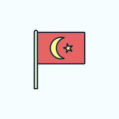 Turkey flag 2 colored line icon. Simple colored element illustration. Turkey outline symbol design from flags set