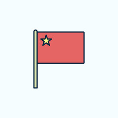China flag 2 colored line icon. Simple colored element illustration. China outline symbol design from flags set