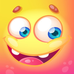 Funny cartoon monster face