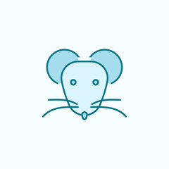 rat 2 colored line icon. Simple colored element illustration. rat outline symbol design from Scientifics study set