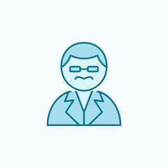 scientist 2 colored line icon. Simple colored element illustration. scientist outline symbol design from Scientifics study set