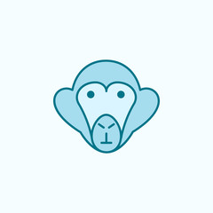 monkey 2 colored line icon. Simple colored element illustration. monkey outline symbol design from Scientifics study set