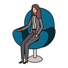 businesswoman sitting in chair avatar character