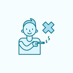smoking is bad 2 colored line icon. Simple colored element illustration. smoking is bad outline symbol design from canser set