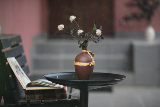 table with vase