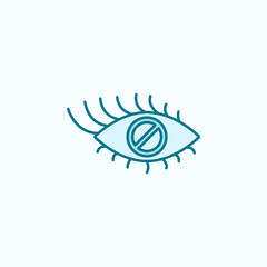 blind eye 2 colored line icon. Simple colored element illustration. blind eye outline symbol design from disabled set