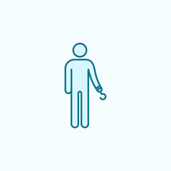 one armed man 2 colored line icon. Simple colored element illustration. one armed man outline symbol design from disabled set