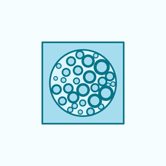 virus under the microscope 2 colored line icon. Simple colored element illustration. virus under the microscope outline symbol design from disabled set