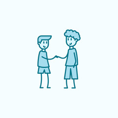 friendship of boys 2 colored line icon. Simple colored element illustration. friendship of boys outline symbol design from friendship set