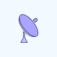 satellite dish 2 colored line icon. Simple colored element illustration. satellite dish outline symbol design from new technologies set