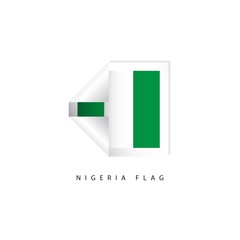 Nigeria Label Flags Vector Template Design Illustration