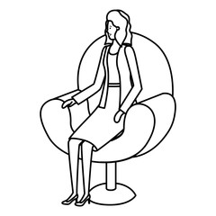 businesswoman sitting in chair avatar character