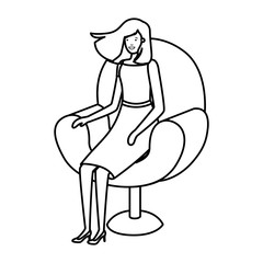 businesswoman sitting in chair avatar character