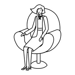 businesswoman sitting in chair avatar character