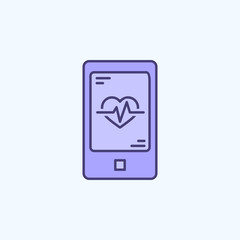 mobile heart monitoring 2 colored line icon. Simple colored element illustration. mobile heart monitoring outline symbol design from new technologies set