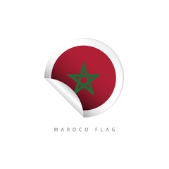 Morocco Label Flags Vector Template Design Illustration