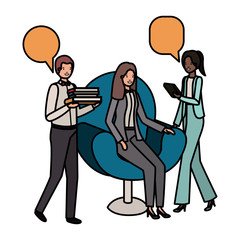 Obraz premium group of people business with speech bubble