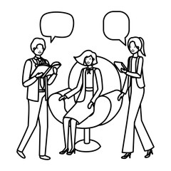 group of people business with speech bubble