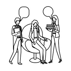 group of people business with speech bubble