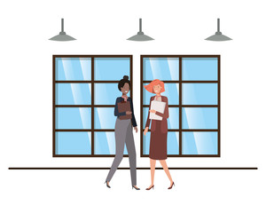 business women with books avatar character