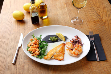 Tasty grilled salmon steak