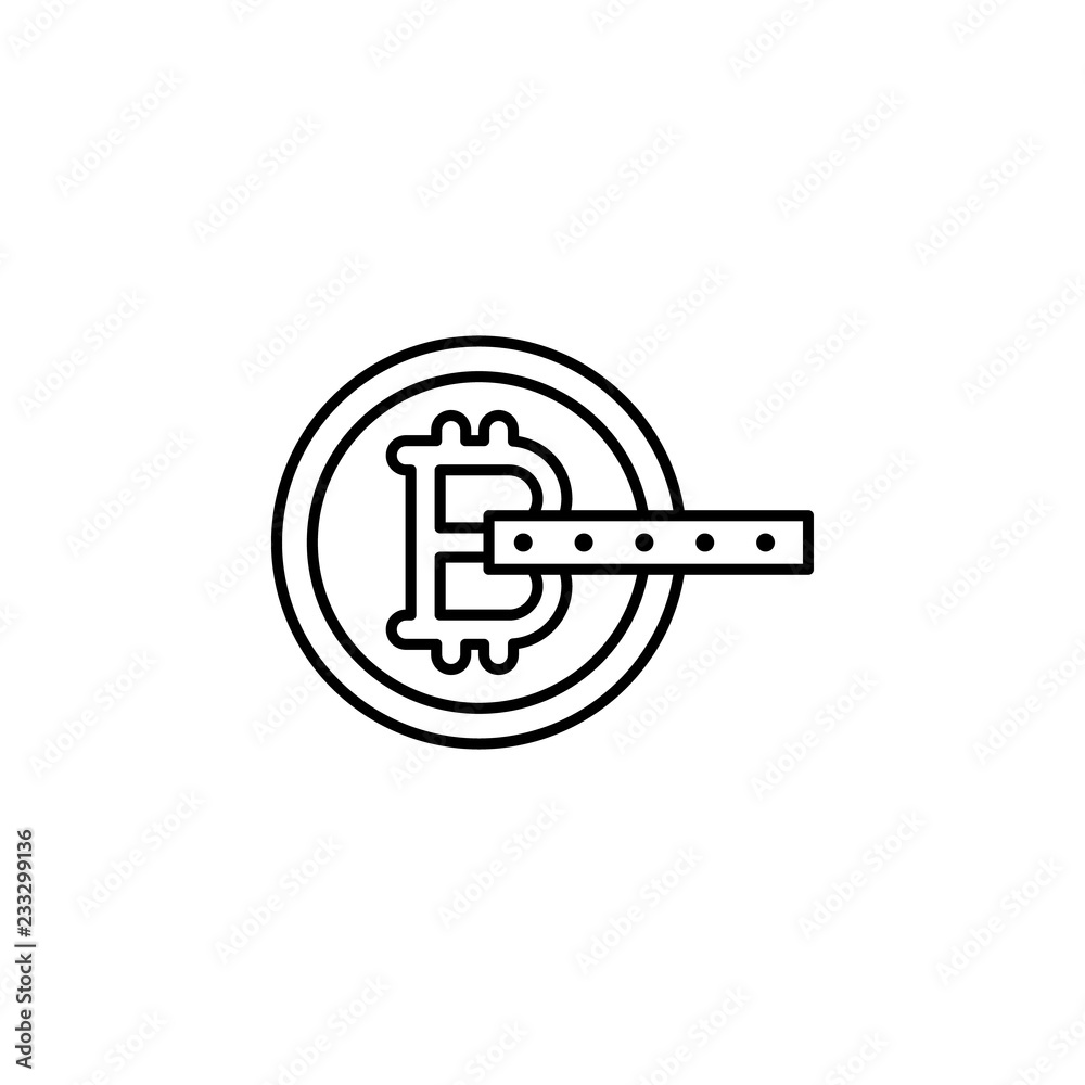 Poster bitcoin, password icon. element of crypto currency icon. thin line icon for website design and devel