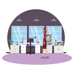 businesswoman in the work office avatar character