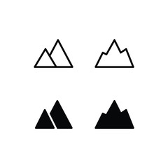 Mountain Icon Logo Vector Symbol. Hill Icon
