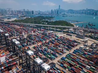 cargo container port