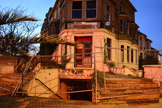 Old Derelict Building Being Demolished
