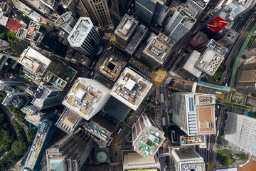 Top view of Hong Kong business district