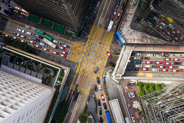 Fototapeta na wymiar Hong Kong traffic in business district