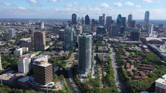 Aerial of Downtown Dallas, Texas, 2018