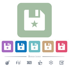 Fototapeta premium Marked file flat icons on color rounded square backgrounds