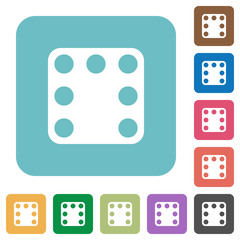 Domino seven rounded square flat icons