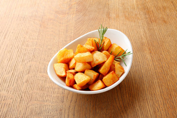 stock photo fried potatoes in a white plate
