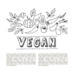 Vegan Design Concept. Vegan hand typography.