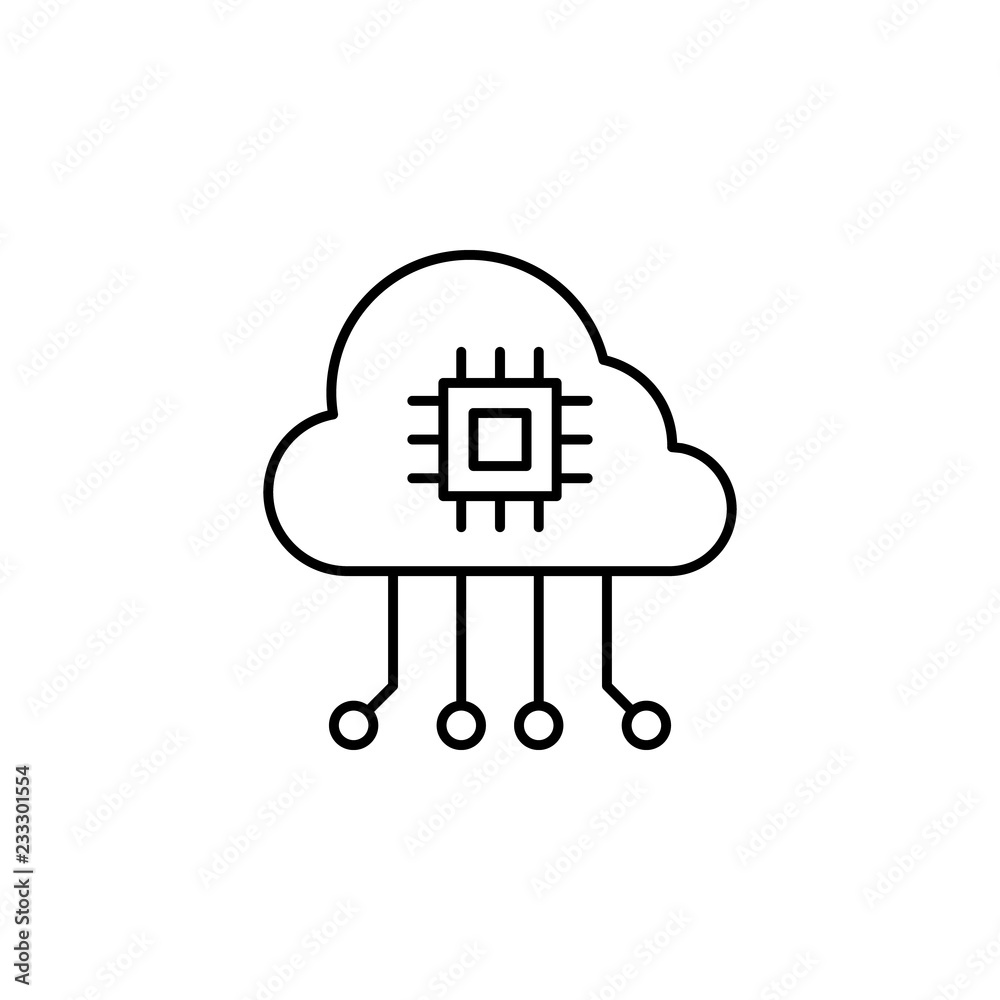 Poster cloud data icon. element of technology icon for mobile concept and web apps. thin line cloud data ic