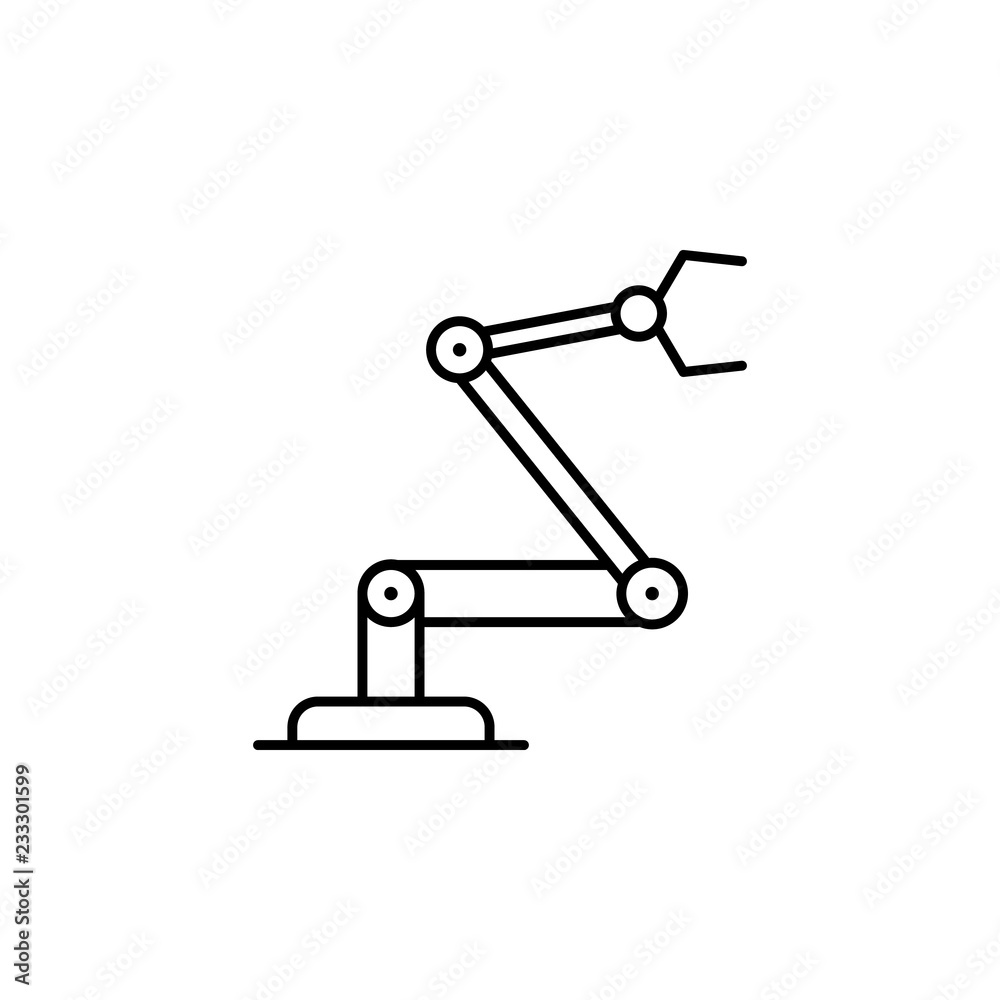 Poster industrial robot icon. element of technology icon for mobile concept and web apps. thin line industr
