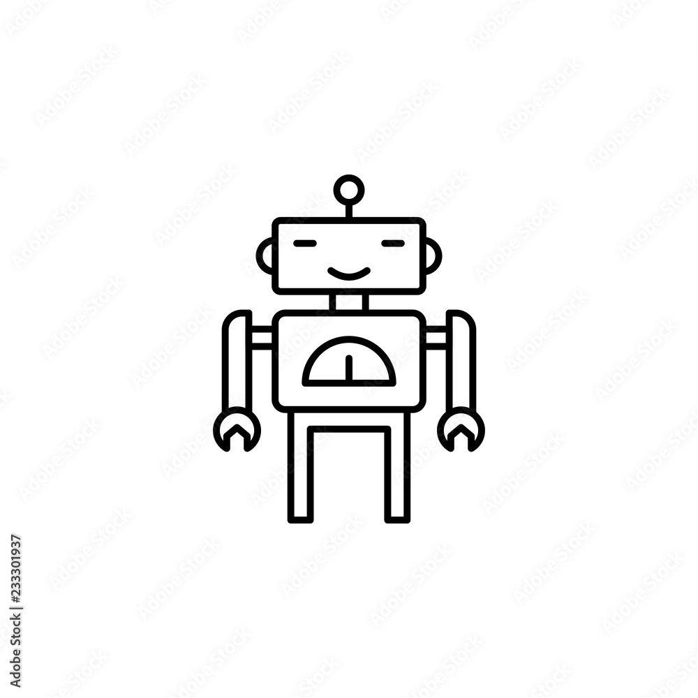 Poster robot, innovative technology icon. element of technology icon for mobile concept and web apps. thin 