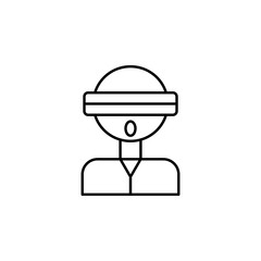 vr, 3d, man icon. Element of technology icon for mobile concept and web apps. Thin line vr, 3d, man icon can be used for web and mobile