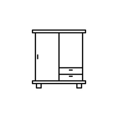 wardrobe icon. Element of outline furniture icon. Thin line icon for website design and development, app development. Premium icon