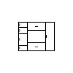bookshelf icon. Element of outline furniture icon. Thin line icon for website design and development, app development. Premium icon