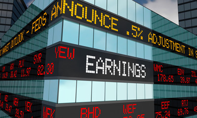 Earnings Stock Market Reporting Company Profits 3d Illustration