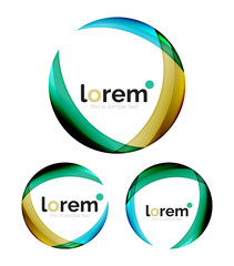 Set of geometric convergence vector icons